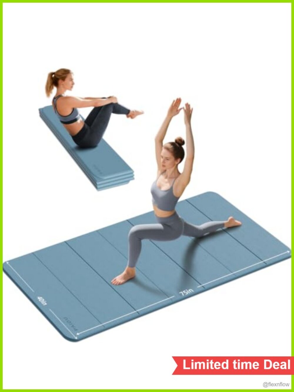 Foldable Yoga Mat 10mm Thick Quick Fold Easy Storage